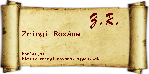 Zrinyi Roxána névjegykártya